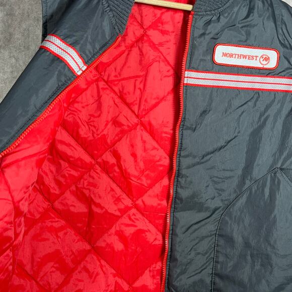 Northwest Quilted Vest Jacket Mens Size Large Black Zip Up Employee Pockets Work - Picture 3 of 12